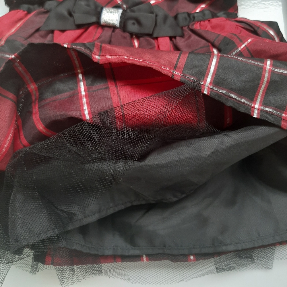 George Red Plaid Dress 2pc Set 3/6M - Picture 8 of 8